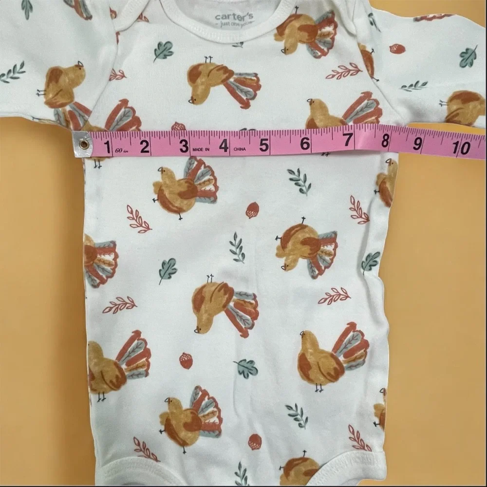 Carter's Cream and Tan Turkey Print Bodysuit Set
